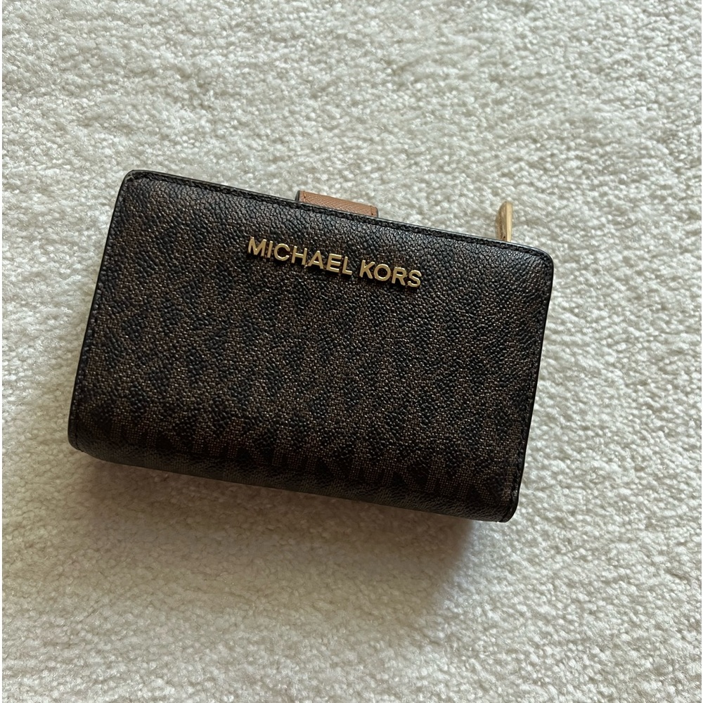Small Michael Kors Signature Brown Wallet
